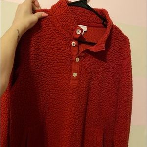 Red cozy pull over